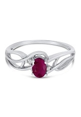 lovely white gold oval ruby gemstone birthstone baby ring